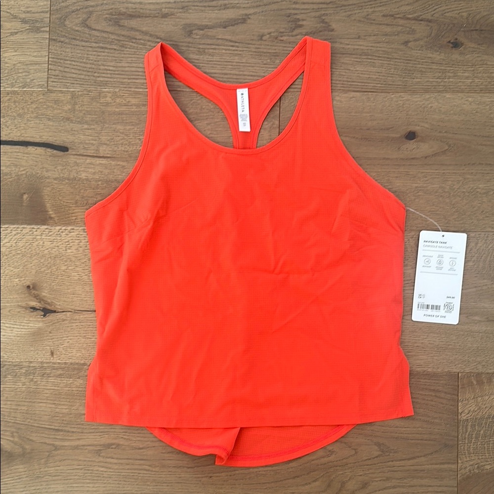 Athleta Navigate tank Orange Racerback Tank Top